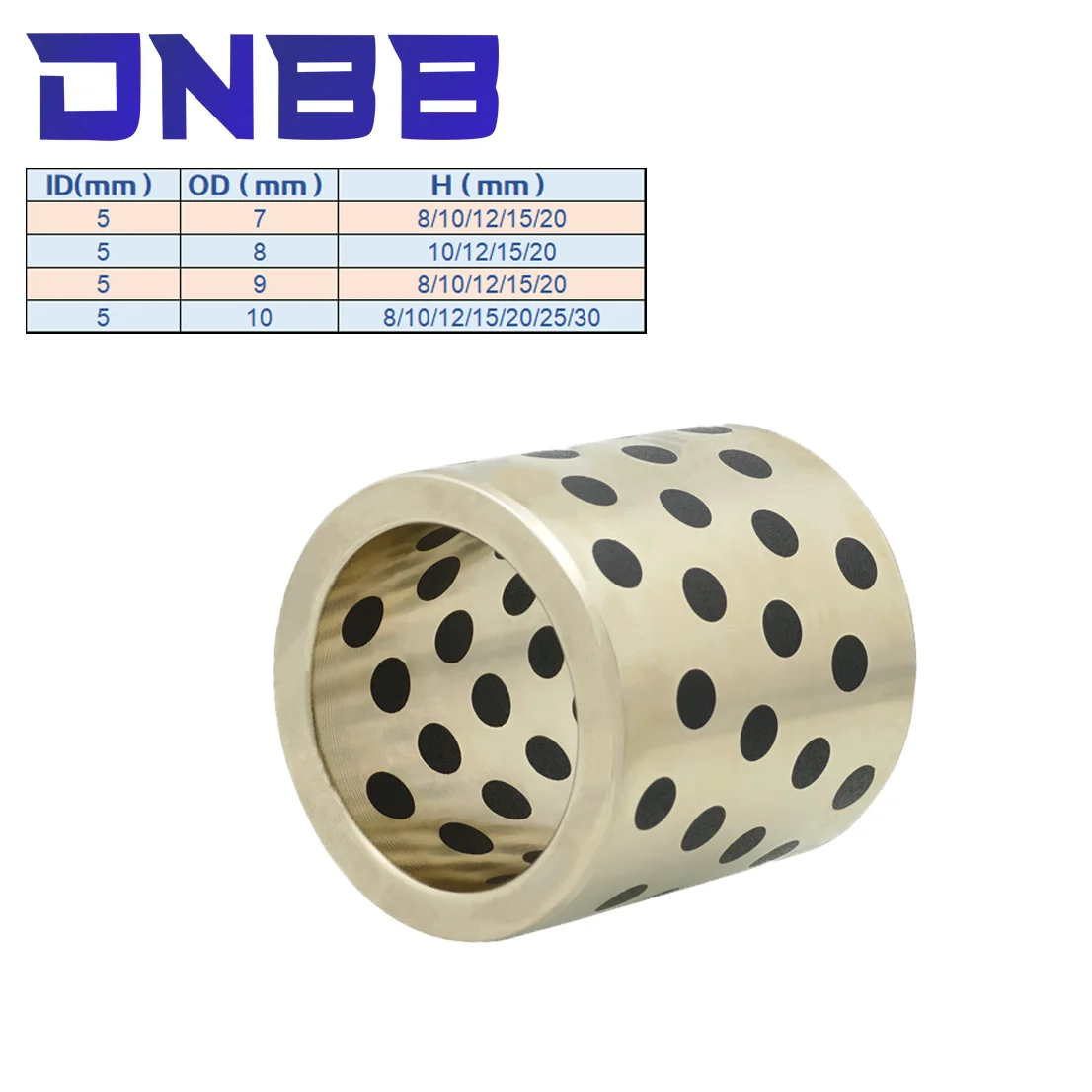 2Pcs JDB 5mm JDB0509 JDB0510 MPBZ linear graphite copper set bearing bushing oil self-lubricating MPBZU |