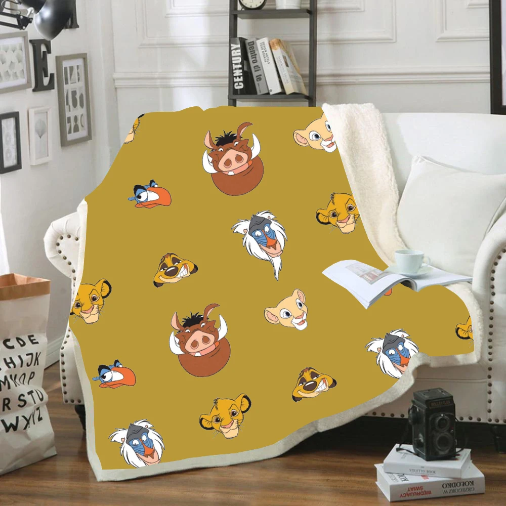 Kids Anime Lion King Simba 3D Blanket Fleece Cartoon Art Print Children Warm Bed Throw Blanket newborn bayby Blanket Boys Gifts