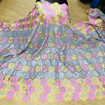 

Nice Party Embroidery Bazin riche Cloth African Cotton Jacquard Bazin Lace Fabric For Party Dress NBR43(5yYards/Lot)