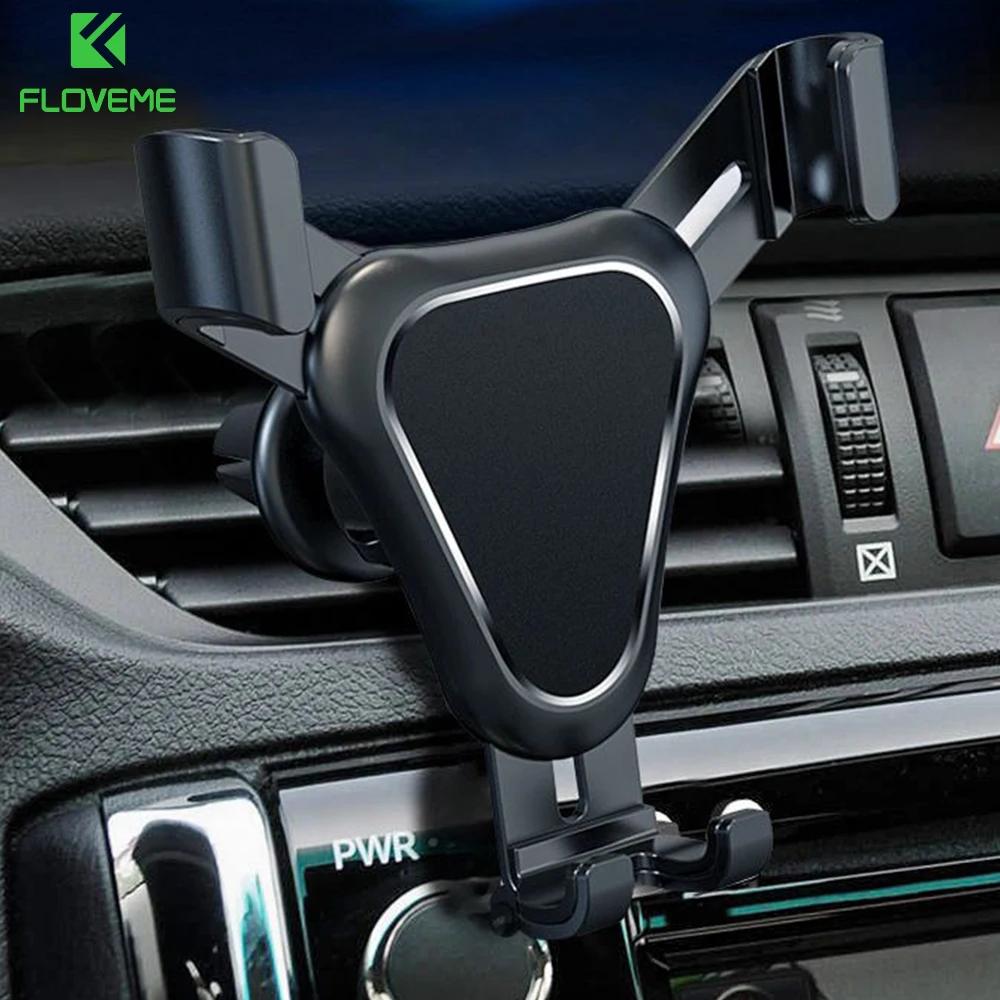 

FLOVEME Car Phone Holder Automatic Lock Air Vent Mount Clip Phone Stand Mobile Car Holder 360 Rotate Cell Support For Samsung