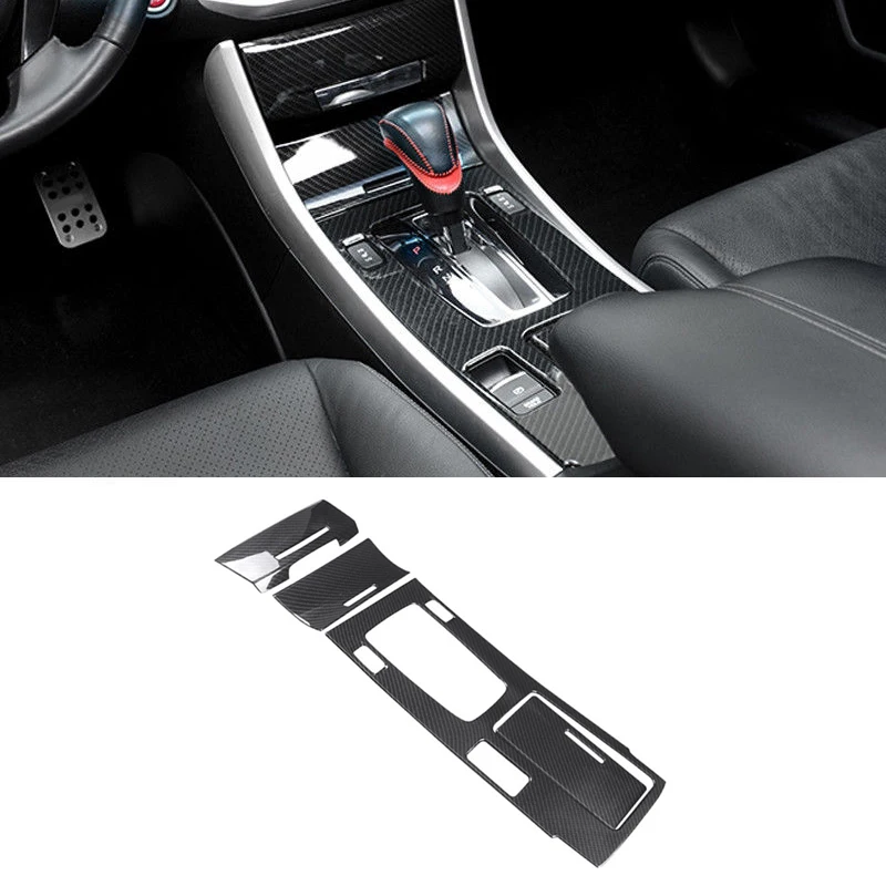 

DWCX 4pcs PC Carbon Fiber Style Black Car Gear Shift Box Panel Trim Frame Cover Fit For Honda Accord 2014 2015 2016 2017