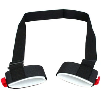 

Adjustable Skiing Strap Pole Shoulder Hand Carrier Lash Handle Straps Porter Hook Loop Protecting Black Nylon Ski Handle Strap B