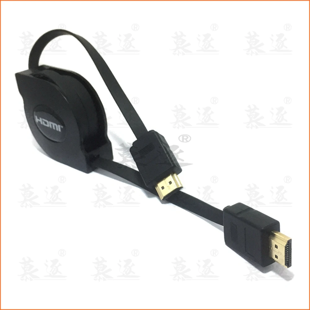 

HD-compatible to straight Angle HD & HD& Micro HDTV male to male stretch Spring Curl Flexible Cable V1.4 DSLR 1.5M
