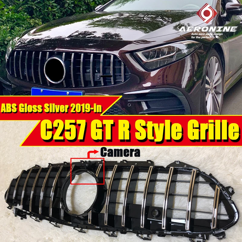 Для MB Mercedes C257 W257 CLS Class передний бампер GTS взгляд решетка гриль грили ABS серебро добавить на Стиль Прямая замена 1:1 19