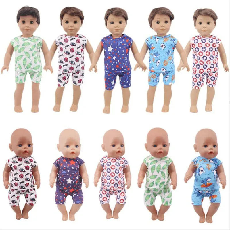 

Fit 18 inch 40-43cm american doll clothes accessories casual clothes two piece set of american OG girls' clothes