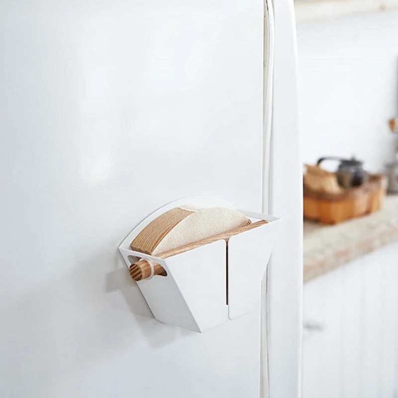 

1Pc Coffee Filter Paper Shelf Base Box for V60 Refrigerator Magnet Easy Take Preservation White