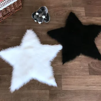 

Soft Shaggy Carpet 16 Colors Five-Pointed Star Shape Fur Area Rugs Artificial Wool Sheepskin Baby Room Bedroom Long Hairy Rugs