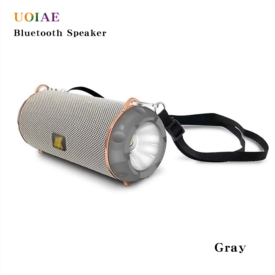 Колонка UOIAE Bluetooth 5 0 музыкальный центр фонарик TF USB микрофон FM радио стереозвук