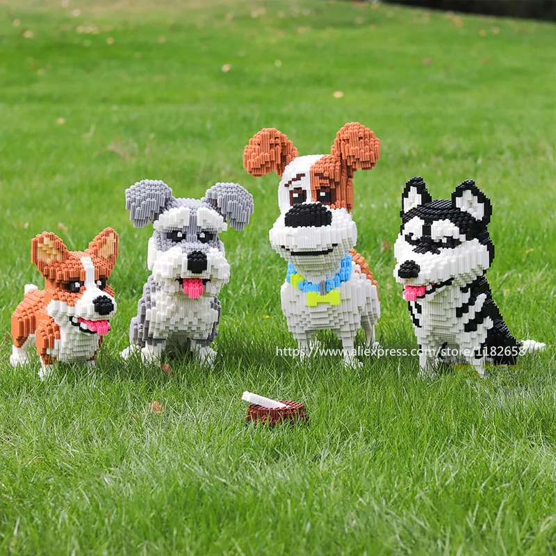 Big size Xizai connection Animal Building Blocks Corgi Dog Toy Husky Auction Figures Brinquedos for Children Gift 8036 | Игрушки и хобби