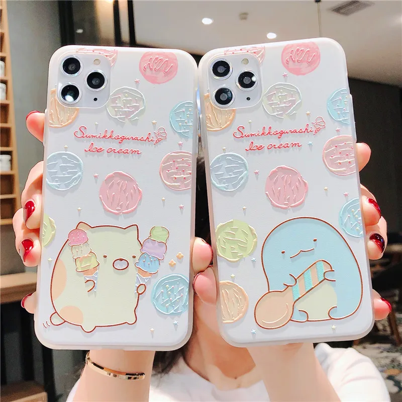 Японский мультфильм Sumikko Gurashi тисненый ТПУ задняя крышка чехол для телефона iPhone 11