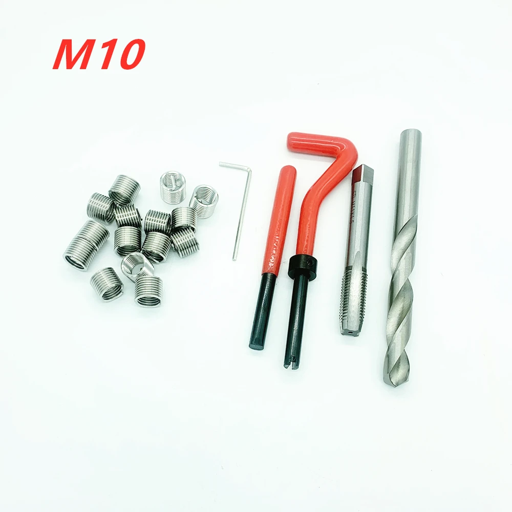 Auto M10X1.5 Pro Bobina Trapano Strumento Filettatura Metrica Di Riparazione Inserto Kit Per Helicoil Auto Grossa Piede Di Porco Del Dente Vite Kit Di