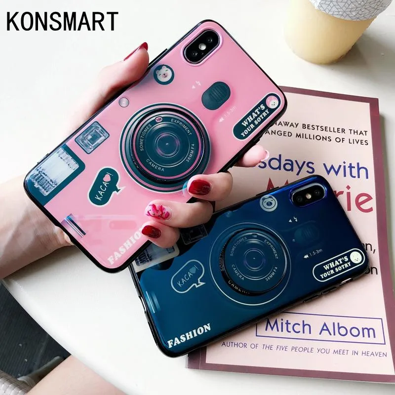

3D Cute Camera Case For OPPO Realme XT Back Cover Realme X2 6.4" Stand Holder Silicone TPU Phone Cases OPPO K5 Soft Shell Capa