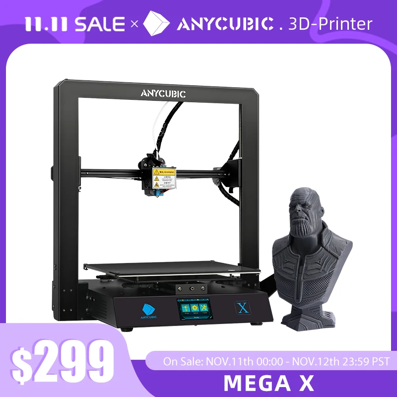 Большой 3D-принтер ANYCUBIC Mega X размер печати 300*300*305 мм источник питания Meanwell Ultrabase