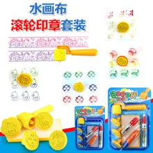 Блистерная карта, водный холст, роликовый штамп, акварельные маркеры, ручка 8 шт., аксессуары для детей, магический водяной холст, живопись, аксессуары