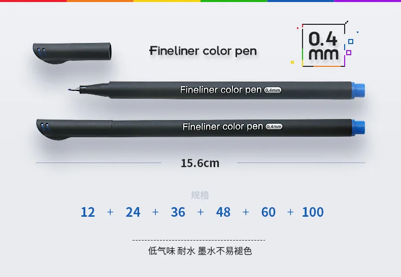 Kaufe 12/24/60/100 stücke Bunte Neutral Marker Stift Fineliner Stifte für  Schule Büro Pen-Set Kawaii Tinte Stift Kunst Liefert Niedlich