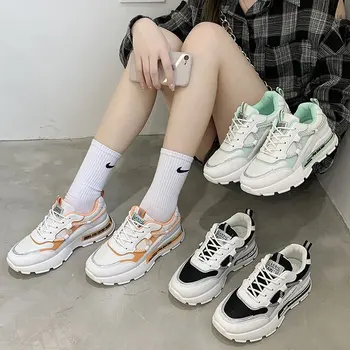

2020 new mesh Korean style daddy shoes autumn breathable sneakers women Korean style all-match Harajuku female student shoes