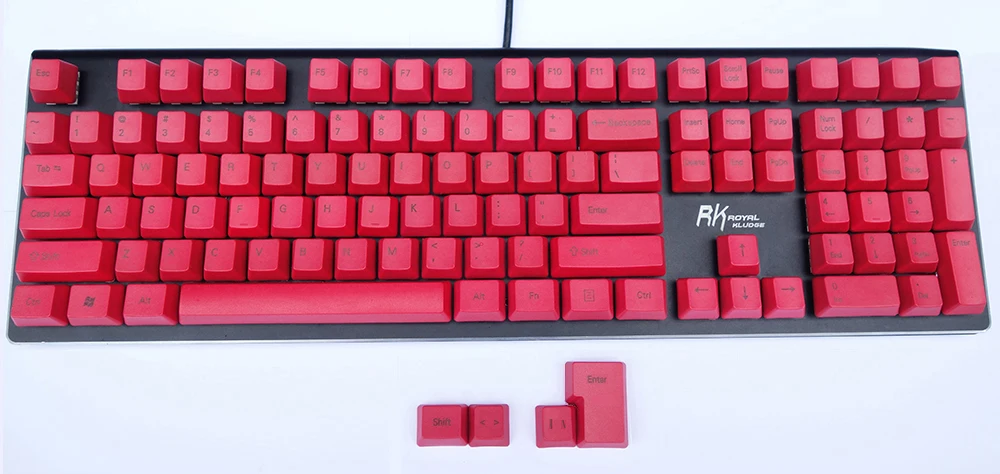 OEM красный колпачки толстый pbt ANSI ISO макет топ печать сбоку пустой для переключатели Cherry MX механической клавиатуры