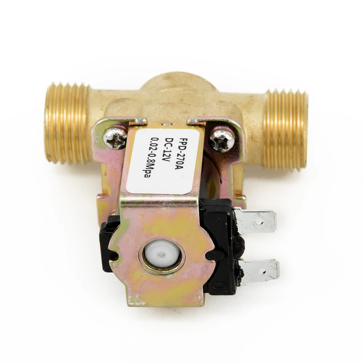 12V DC нормально закрытый электрический Соленоидный клапан медь 6,4X6 см ориентированный