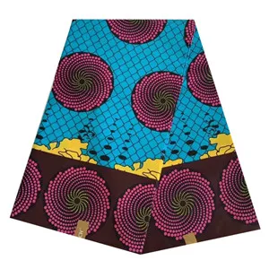 polyester Ankara Africa prints batik fabric real dutch wax tissu high quality 6yards fashion African sewing for party dress - Цвет: 12