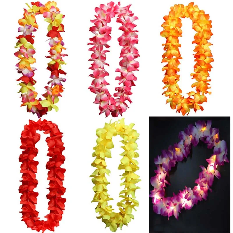

12pcs THICK CARNIVAL LED HAWAIIAN LEI HULA LIGHT UP FLOWER GARLANDS NECKLACE PARTY PARTY DECORATION BIRTHDAY WEDDING FESTIVAL