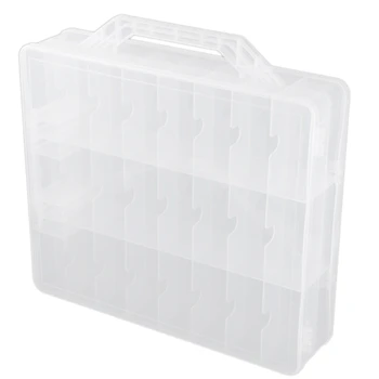 

48 Cells 2 Layer Nail Polish Organizer Portable Clear Nail Supplies Needlework Storage Box Adjustable Storage Case