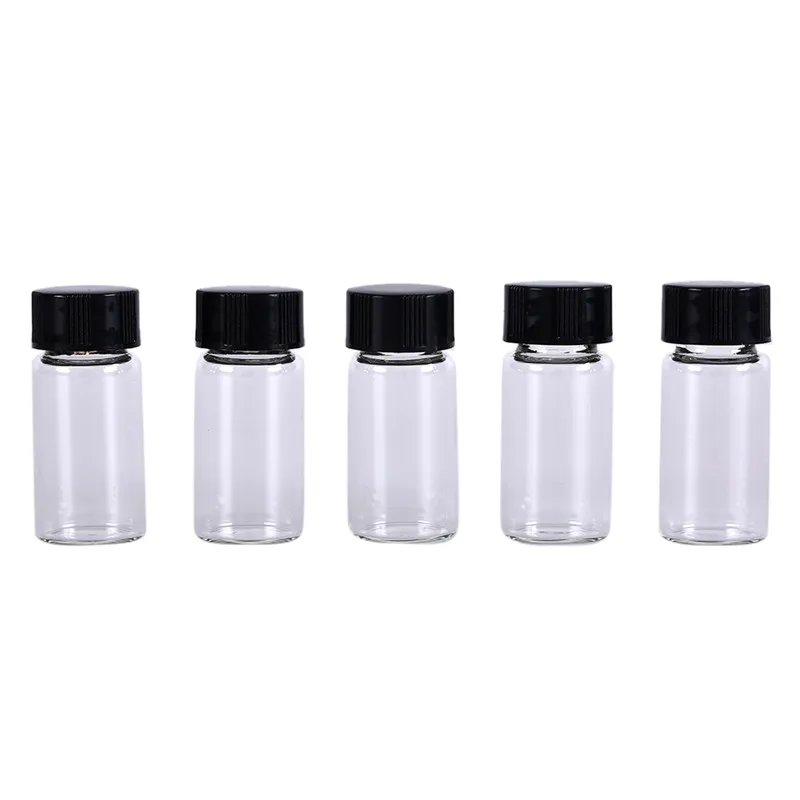 5pcs/lot 5ml Glass Bottle With Screw Cap Lab Glass Vials Small Cute Bottles Clear Containers Transparent Glass Bottle