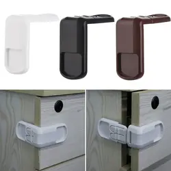 Multi-function Plastic Baby Safety Lock Double Snap Anti-opening Right Angle Lock Wardrobe Door Locks Children Protector