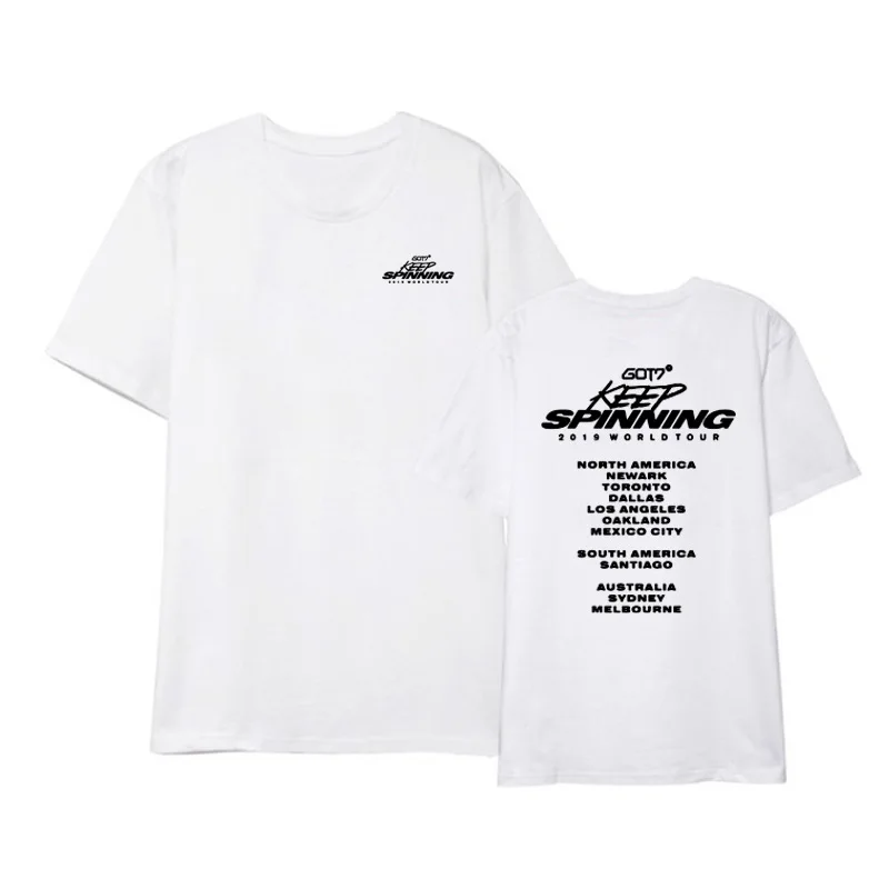 Kpop GOT7 сохранить спиннинг альбом рубашки хип хоп Повседневная Свободная одежда футболка Топы с короткими рукавами футболка DX1062