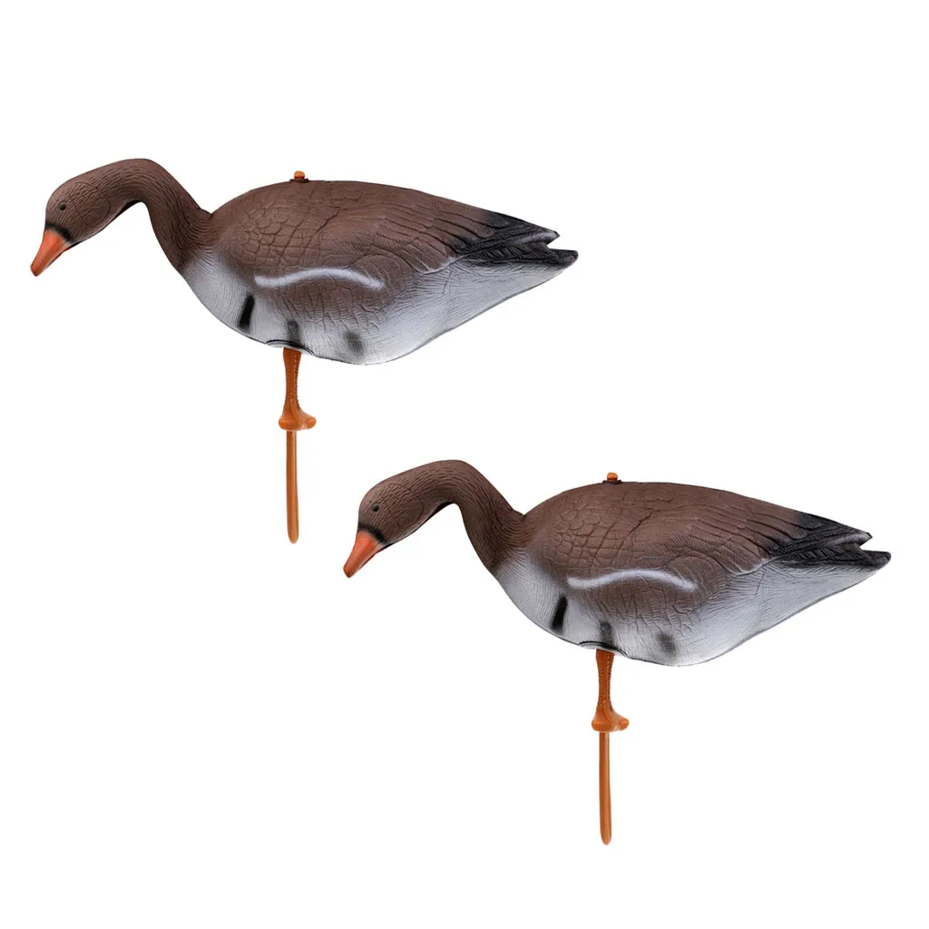 2pcs Lifelike Goose Decoy Floating Hunting Bait Lure Shooting Target for Garden Decoration, Farm Pests Scarer Scarecrow