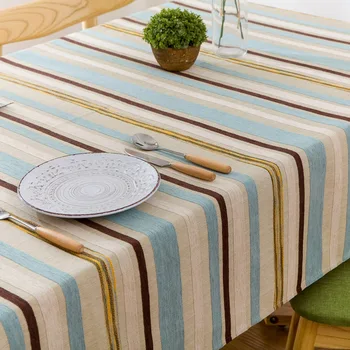 

Simanfei Tablecloth Nordic Minimalist Modern Striped Table Cloth Living Room Coffee Table Fabric Cotton Rectangle Tablecloths