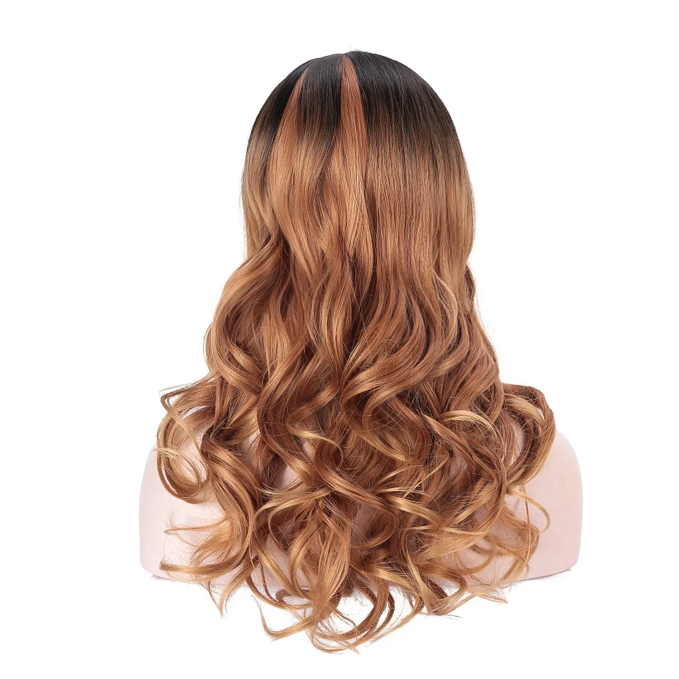 Длинные омберские цветные парики термостойкие синтетические волнистые парики для женщин афро-американский черный омбер красный блондин парик