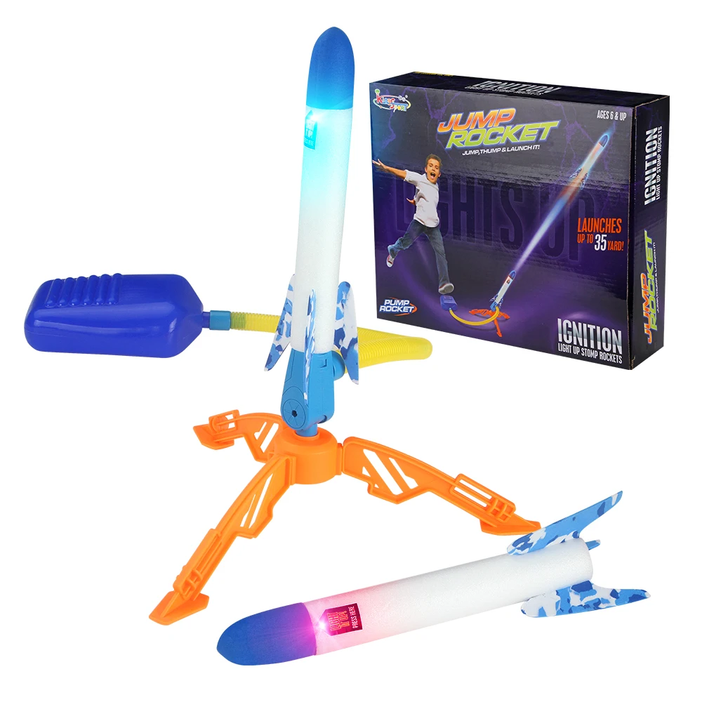 Прыгающая ракета пусковая игрушка набор ракетная пусковая установка модель шаг насос ножная игрушка с Открытый Спорт игрушки родители Дети игры