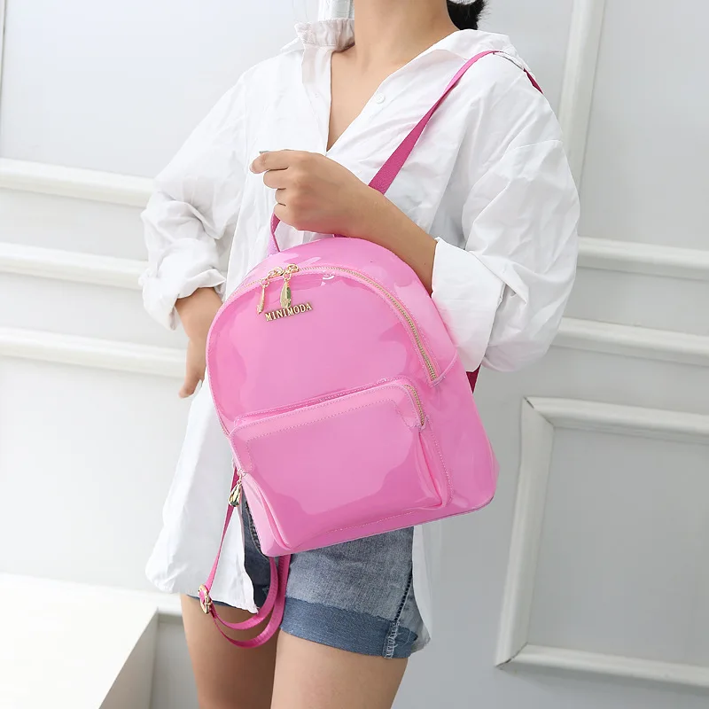

Women Girls Transparent stitching Backpacks Casual School For Girls Teenage Shoulder Rucksack Small Backpacks Feminine Packbags