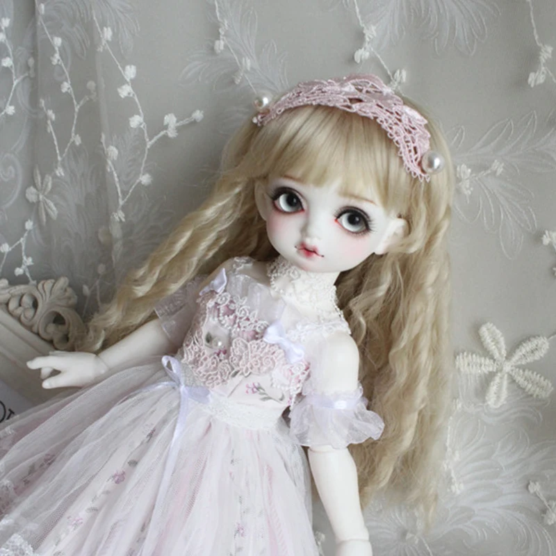 Кукла Одежда 1/6 1/4 BJD платье Розовая фея платье для 1/6 YOSD 1/4 BJD Blyth кукла аксессуары платье+ головной убор+ вуаль юбка+ с круглой горловиной