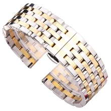 

Watch Band Bracelet 20 22mm Solid Stainless Steel Men Women Straight End Strap Metal Silver Roes Gold Watchbands Accessories