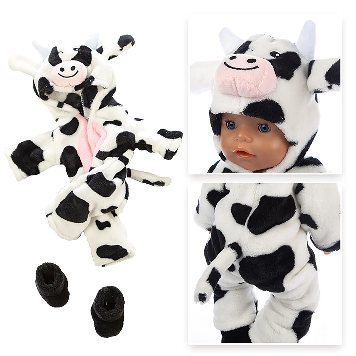 2021 New Baby Born Fit 17 inch 43cm Doll Clothes Accessories Cow Mouse And Kitten 4-piece Suit For Birthday Gift | Игрушки и хобби