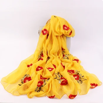 

Long embroidered scarf four seasons wild travel shawl thin section outside embroidered scarf fashion scarf ponchos and capes