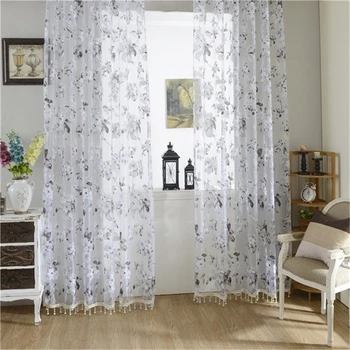 

Japan Tulle Curtains for Living Room Decoration Modern Bedroom Sheer Kitchen Window Sheer Curtain Orchid Flower Sheer Curtains