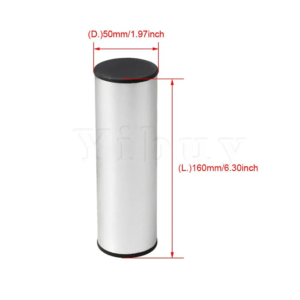 Yibuy Stainless Steel 16cm Cylinder Sand Shake Rhythm Musical Accessory Part