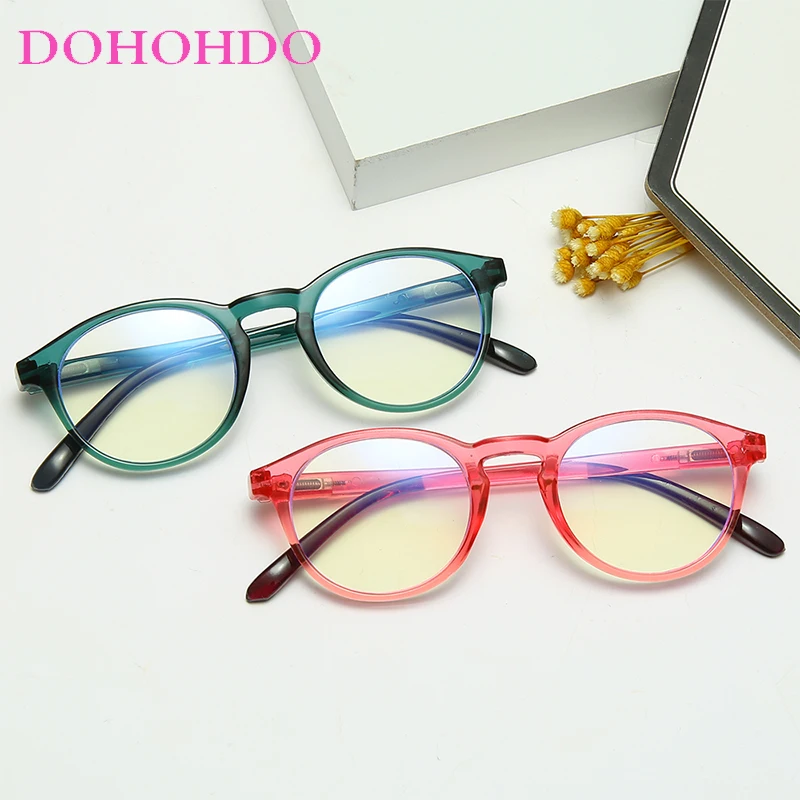 DOHOHDO Kids Round blue light blocking glasses optical glasses frame Anti Blue Light Eyeglasses For Boy Girl Computer Children Spectacles Anti-UV Oculos Infantil
