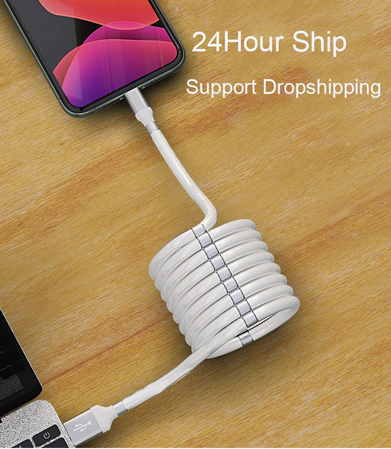 Магнитный кабель для хранения 3A Micro USB Quick charge 3 0 Быстрая зарядка Магнит TypeC