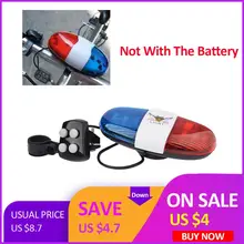 1 шт., велосипедный звонок, 6 светодиодный, 4 тона, велосипедный рог, велосипедный звонок, светодиодный, полицейский светильник, Электронная сирена, Детские аксессуары для велосипеда, скутера