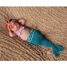 

Newborn Baby Photography Props Outfits Handmade Mermaid Cute Crochet Knit Costume for Baby Boys Girls