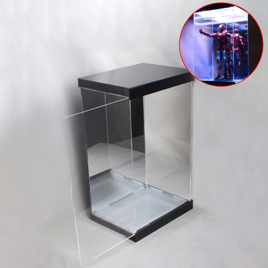 

1/6 45cm Action Figure Solider Model Display Case Dustproof Acrylic Carving Showcase Box with Lights
