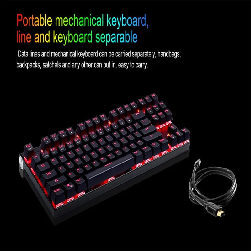 Motospeed CK101 Wired Mechanical Keyboard Metal 87Keys RGB Blue Red Switch Game LED Backlit Tablet Desktop Russian Computer Gamr