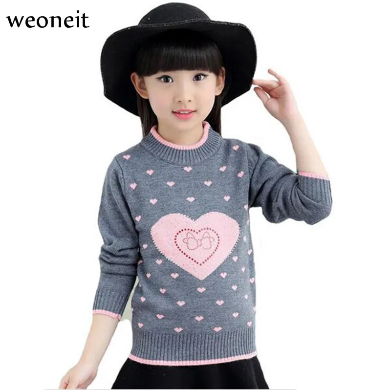 Weoneit New 2019 Children's Sweater Spring Autumn Girls Cardigan Kids O Neck Sweaters Girl's Fashion Outerwear Pullovers | Мать и