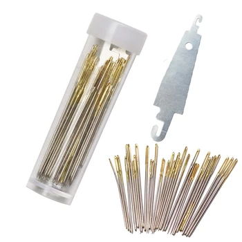 

30pcs Cross Stitch Needles Craft Embroidery Tool Large Eye Sewing Needles Hand Sewing Needle with Threader Home DIY Sewing Tool