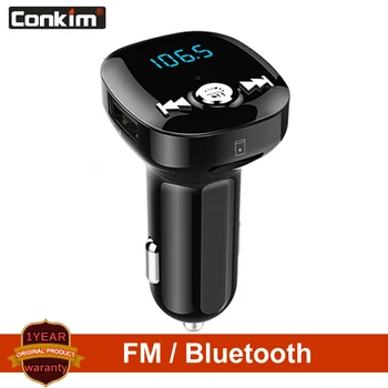 

Conkim FM Transmitter Bluetooth Handsfree Car Kit Car Audio MP3 Player with 2.4A Dual USB Car Charger Support U disk / TF card