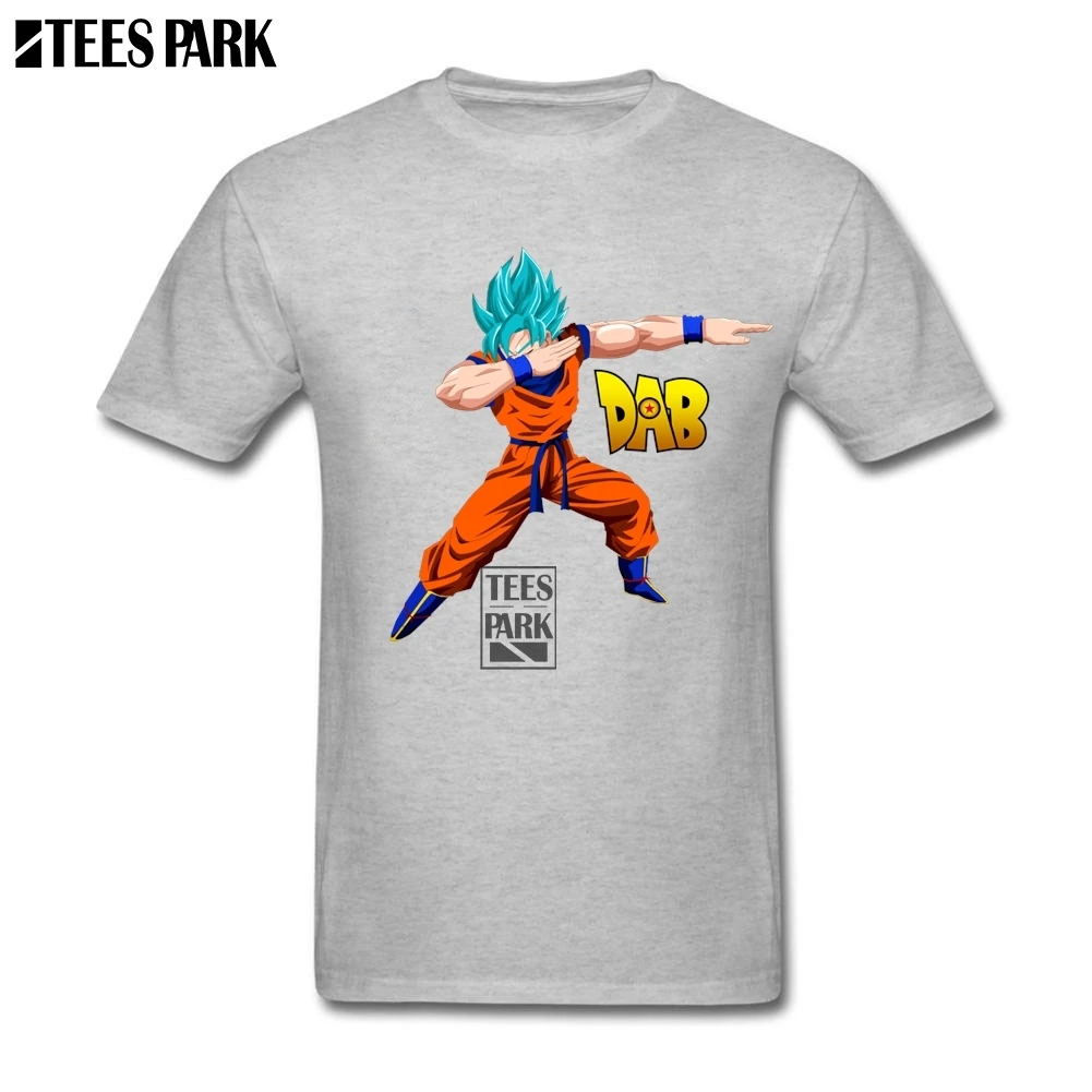 Dragon Ball Super Saiyan God Blue Goku Dab White T Shirt Men's Round Neck Short Sleeve Tee Pop Special Printing | Мужская одежда