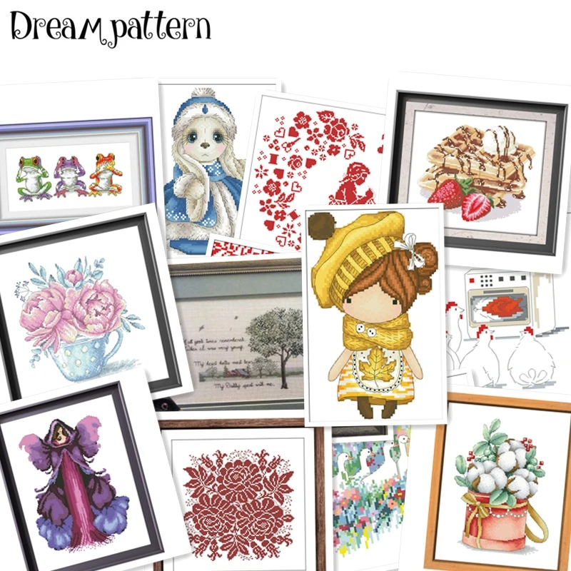 Fairy cartoon cross stitch package rose 18ct 14ct 11ct white fabric cotton silk thread embroidery DIY